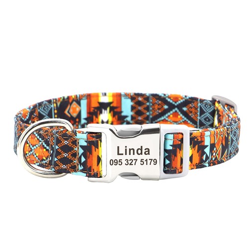 Personalisiert Hundehalsband mit Namen Telefonnummer Gravur Weiches Nylon S M L - Bild 10 von 18