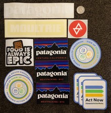 Patagonia Retro Flat Sticker Decal Fishing Hiking Camping X 2