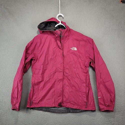 The North Face Jacket Women Medium Pink Red HyVent Hoodie Rain Coat Hiking - Foto 1 di 13