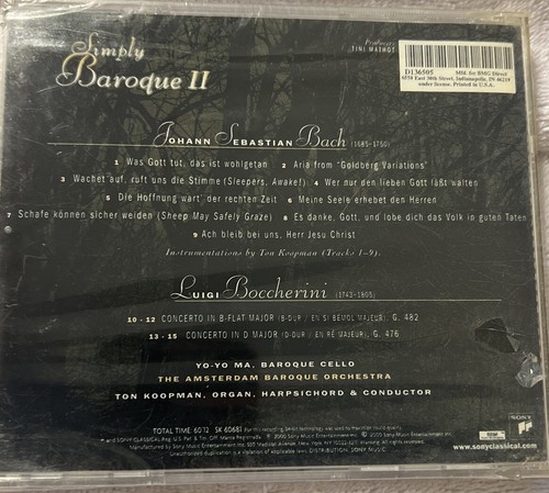 Yo-Yo Ma Simply Baroque 2 CD SEALED C3 - Picture 2 of 4