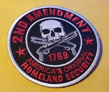 2nd Amendment 1789 America's Original Homeland Security red Patch approx 3.5"