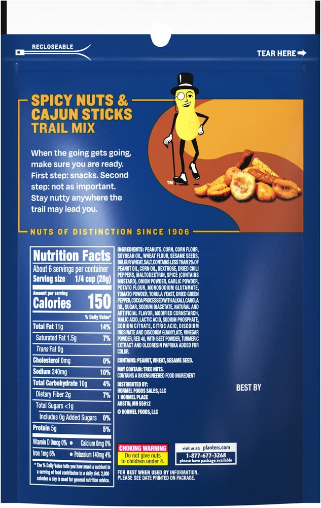 Planters Spicy Nuts & Cajun Sticks Trail Mix, 6 Ounce Pack of 12 eBay