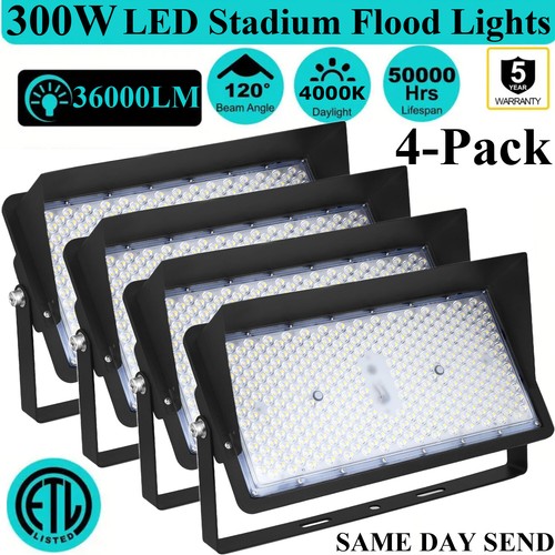 LED Stadium Light 1000W Equivalent 4000k Warm White LED 300W Outdoor Lighting - Picture 16 of 16