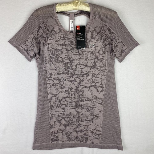 Nuevo con etiquetas Top para mujer UNDER ARMOUR HEATGEAR malva rendimiento manga corta espalda deportiva M - Imagen 1 de 14