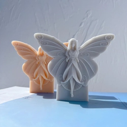 Gypsum Fairy Butterfly Silicone Mold Angels Fairies Candle Resin Plaster Mould - Foto 13 di 14