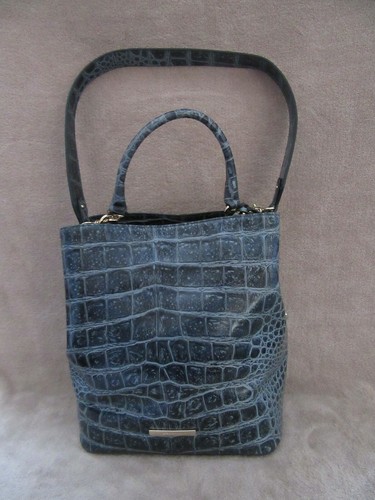 Bolso de Mano BRAHMIN Amelia Velo de Obsidiana Italiano En relieve Cuero Cubo Nuevo con Etiquetas - Imagen 7 de 12