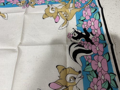 Vintage Bambi And Thumper Linen Or Scarf Bambi And Friends Stamped Walt Disney - Picture 8 of 11
