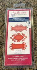Spellbinders Shapeabilities Dies Fancy Tags Two Cut Emboss Stencil 3 Pcs