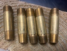 1/4'' x 2'' long pipe nipple yellow brass 5pc