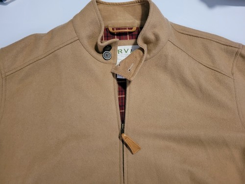 Orvis Bomber Jacket Mens Large Brown Wool Lined Overcoat Insulated Barn Coat - Picture 4 of 17