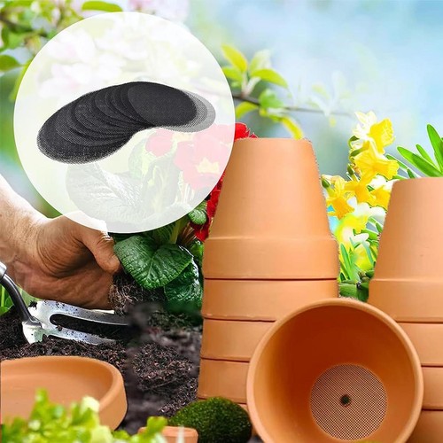 50 Pcs Pot Hole Mesh Pad Bonsai Pot Bottom Grid Mesh Mat for Drainage Hole - Picture 4 of 14