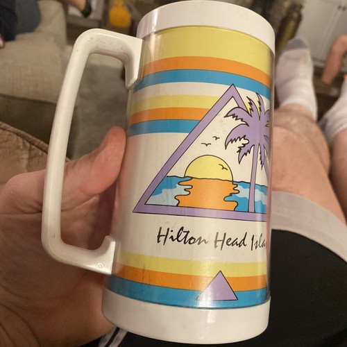 Vintage Hilton Head Island Foot Prints of California Brand Stein Mug Tumbler Cup - Picture 6 of 12