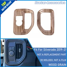Side Dashboard AC Air Vent Trim Cover For Chevy Silverado SIERRA 19+ Wood Grain