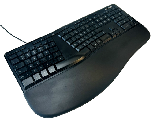 Microsoft 1878 Ergonomic Keyboard Wired USB Black Tested & Working - Picture 2 of 13