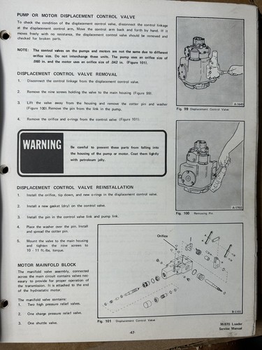 Boletín manual de servicio gasolina diésel Bobcat Melroe Clark equipo M-970 - Imagen 6 de 8