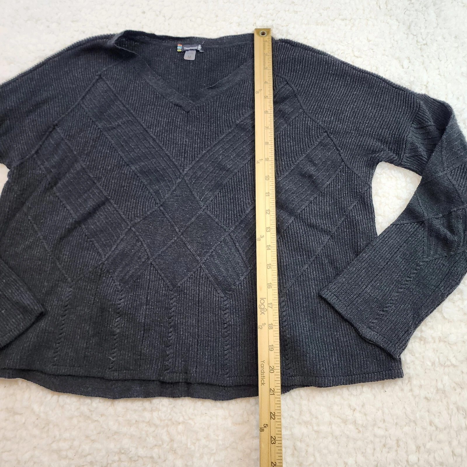 smartwool crop soft vneck argyle jumper sweater
