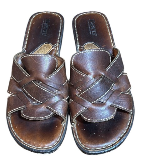 Born Keilsandale Leder braun Damengröße 8 (39) Boho "