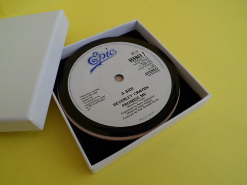 DRINKS COASTERS List B Upcycled Original Vinyl Record Hit Singles 70's 80's 90's - Picture 65 of 180