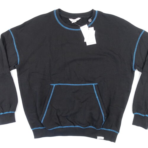ELEVEN PARIS Negro Azul de Punto Medio Bolsillo Polar Jersey Sudadera Hombre New