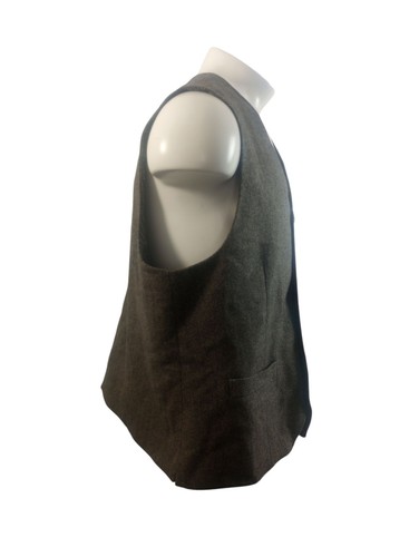 Joseph Abboud Suit Vest Mens XXL Gray Herringbone Tweed Wool Blend Waistcoat - Picture 2 of 9