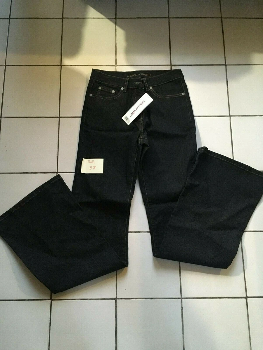 Pantalon Jeans Femme Noir Patte D’éléphant Délavé - Taille XL/42 - Style Vintage Années 70
