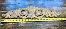 Grape&Scroll Pediment – Ornamental Furniture or Cabinet Accent (18” x 4” x 0.75”