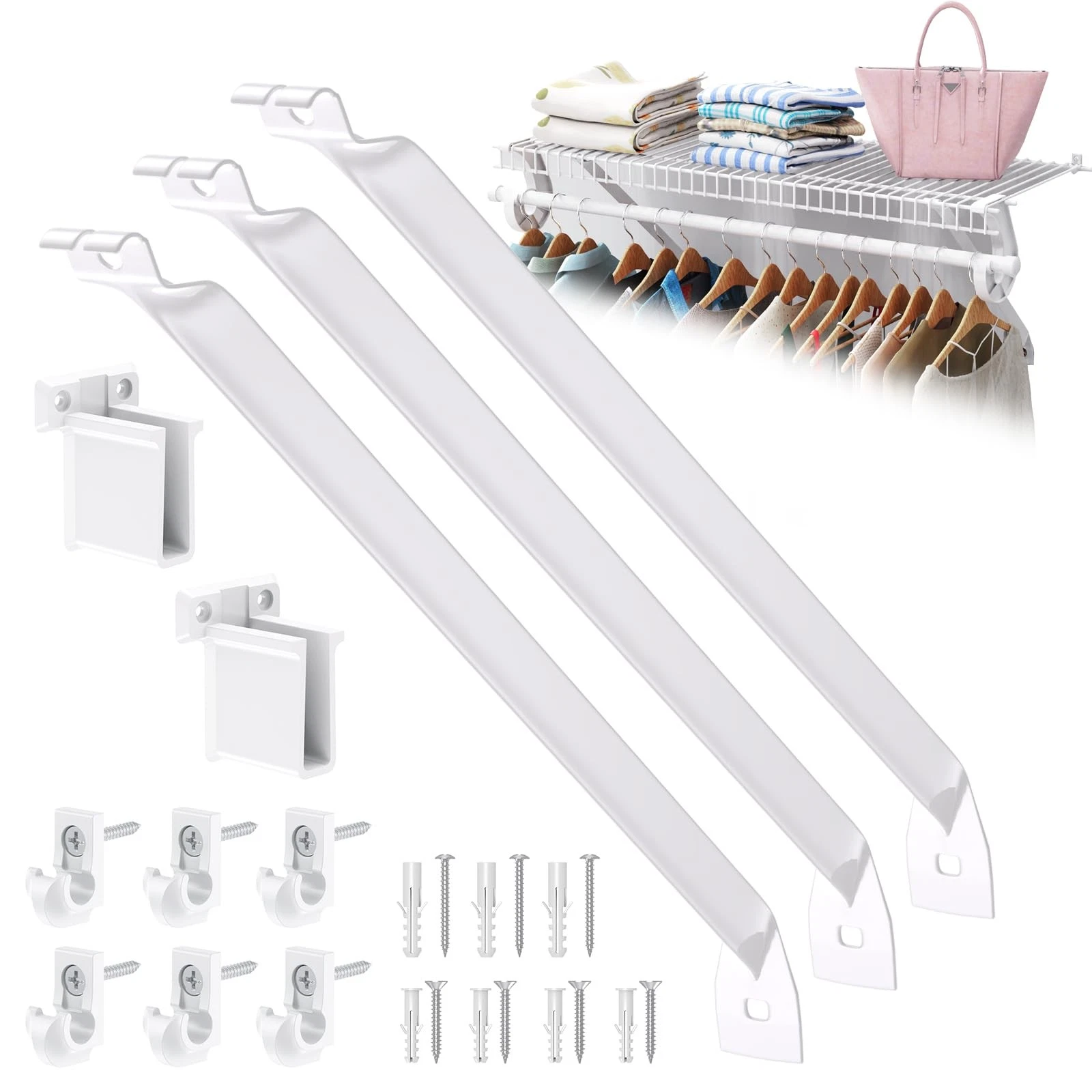 12 Inch Wire Shelf Bracket Set Universal Mount Rack Support Clip 12-in Shelf
Opens in a new window o