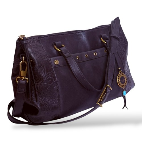 Borsa a tracolla The Sak Sequoia in pelle nera goffrata hobo con turchese - Foto 12 di 19