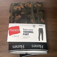 Hanes Thermal Bottoms Base Layer Tagless Elastic Band Hunting Camo Men’s 2XL NWT
