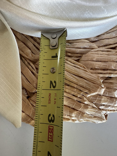 Vintage Schiaparelli Dress Hat - Raffia Straw & Ivory Linen with Bow - Women’s - Picture 14 of 14
