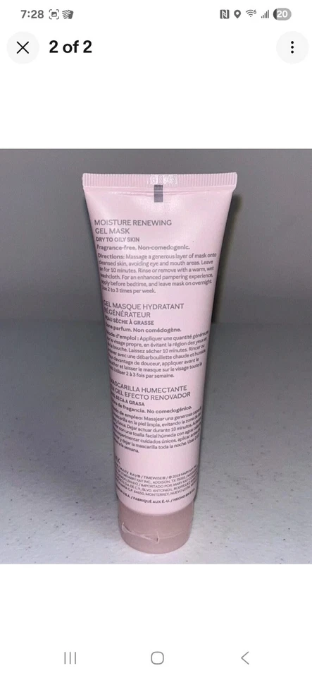 MASCARILLA GEL RENOVADORA HIDRATANTE MARY KAY TIMEWISE PIEL SECA A GRASA 151329 Foto 2 de 2