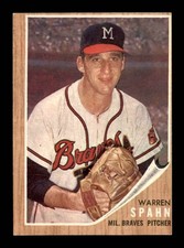 1962 Topps #100 Warren Spahn   VGEX X3523776