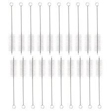 20Pcs Straw Cleaner Brush Set 6 Inch Length 20mm OD Nylon Bristles, White