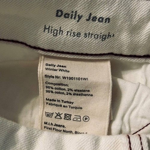 M.i.h Women's Sz 30 NWT Ivory High Rise Jeans Straight Leg Stretch Denim - Picture 9 of 10