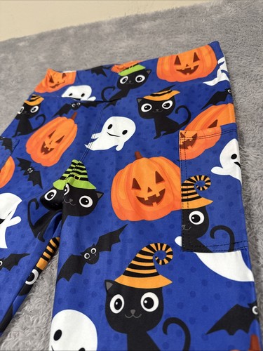 Fantasy & Fable OS Einheitsgröße Leggings Halloween freundlich Hallo Kürbis Geist Katze - Bild 3 von 7