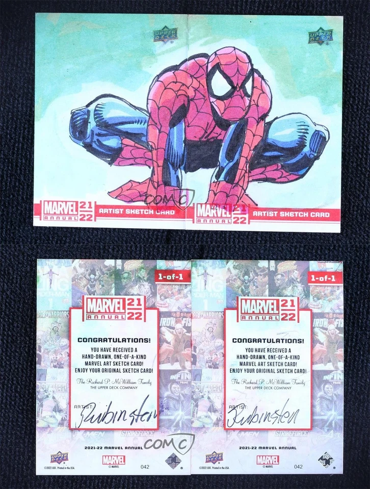 2021-22 Upper Deck Marvel Annual 2-Piece Puzzle Joe Rubinstein Auto Sketch 18x6 - Image 3 of 3