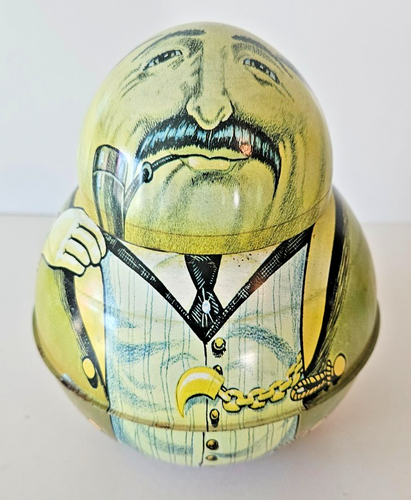Vintage Tobacco Tin, Bristol Cheinco Industries 1979 Roly Poly, Businessman LOOK - Picture 1 of 5