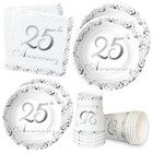 25th Anniversary Decorations Tableware - Silver 25th Wedding Anniversary Part...