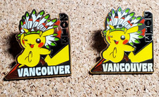 Dos Pokemon Vancouver Indian Tocado Pikachu 2013 Pin Nintendo Coleccionable Difícil de Encontrar