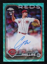 2024 Topps Chrome Rookie Aqua Wave Refractor /199 Connor Phillips #RA-CP Auto RC