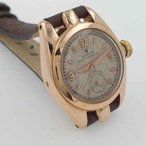 LADY VINTAGE ROLEX AUTOMATIC WATCH FANCY LUGS  ROSE GOLD 18K  REF.  CIRCA 1940 - Picture 5 of 10