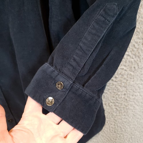 J Jill Corduroy Shirt Womens Medium Blue Long Sleeve Button Up Tunic Cabincore - Picture 2 of 12