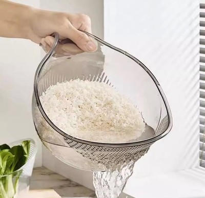 Rice Washing Bowl Plastic Colander Sieve Vegetable Drainer Basket Kitchen Tools 