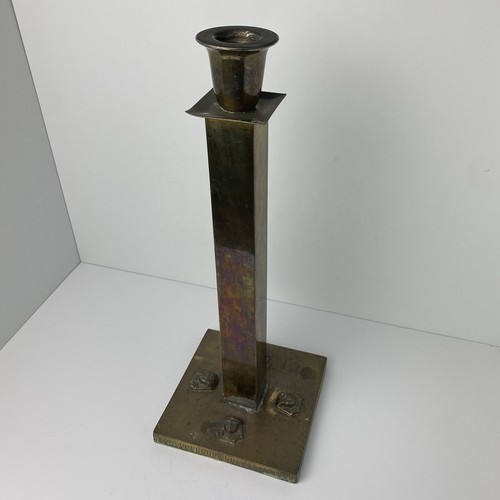 Benedict Karnak Brass 506 Egyptian Revival 13" Candlestick Pharaoh Heads Antique - Picture 3 of 18