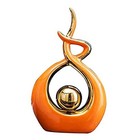  Home Decor Modern Abstract Art Ceramic Statue Table Small Orange and Gold