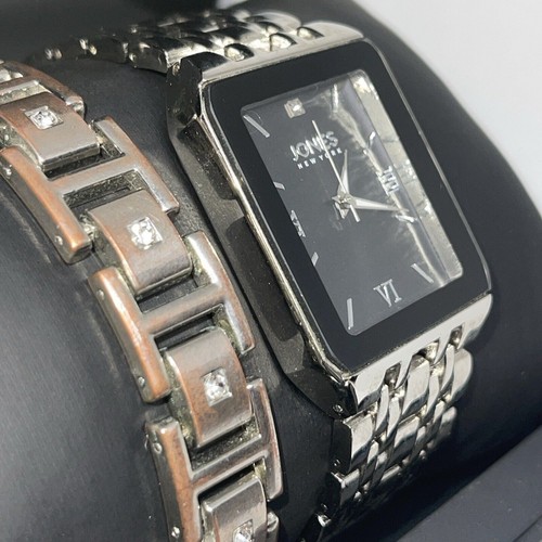 Jones NY Stainless Steel Men's Watch Bracelet (2pc Set) Minimal Style Fashion - 第 6/16 張圖片