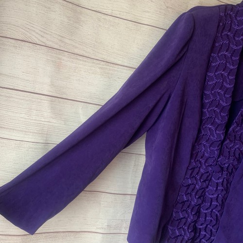 Koret Vintage Purple Blazer Jacket Stretch Embroidered Front Square Button Sz 18 - Picture 9 of 16