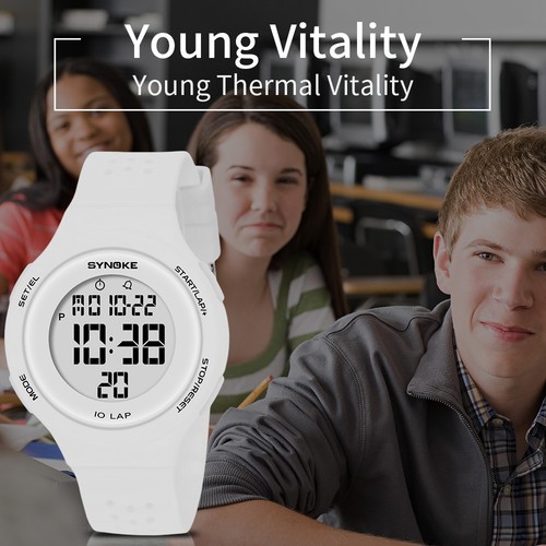 Kinder Kinder Wasserdicht Uhren LED Digitaluhr Alarm Uhr Jungen Mädchen Sport - Bild 2 von 13