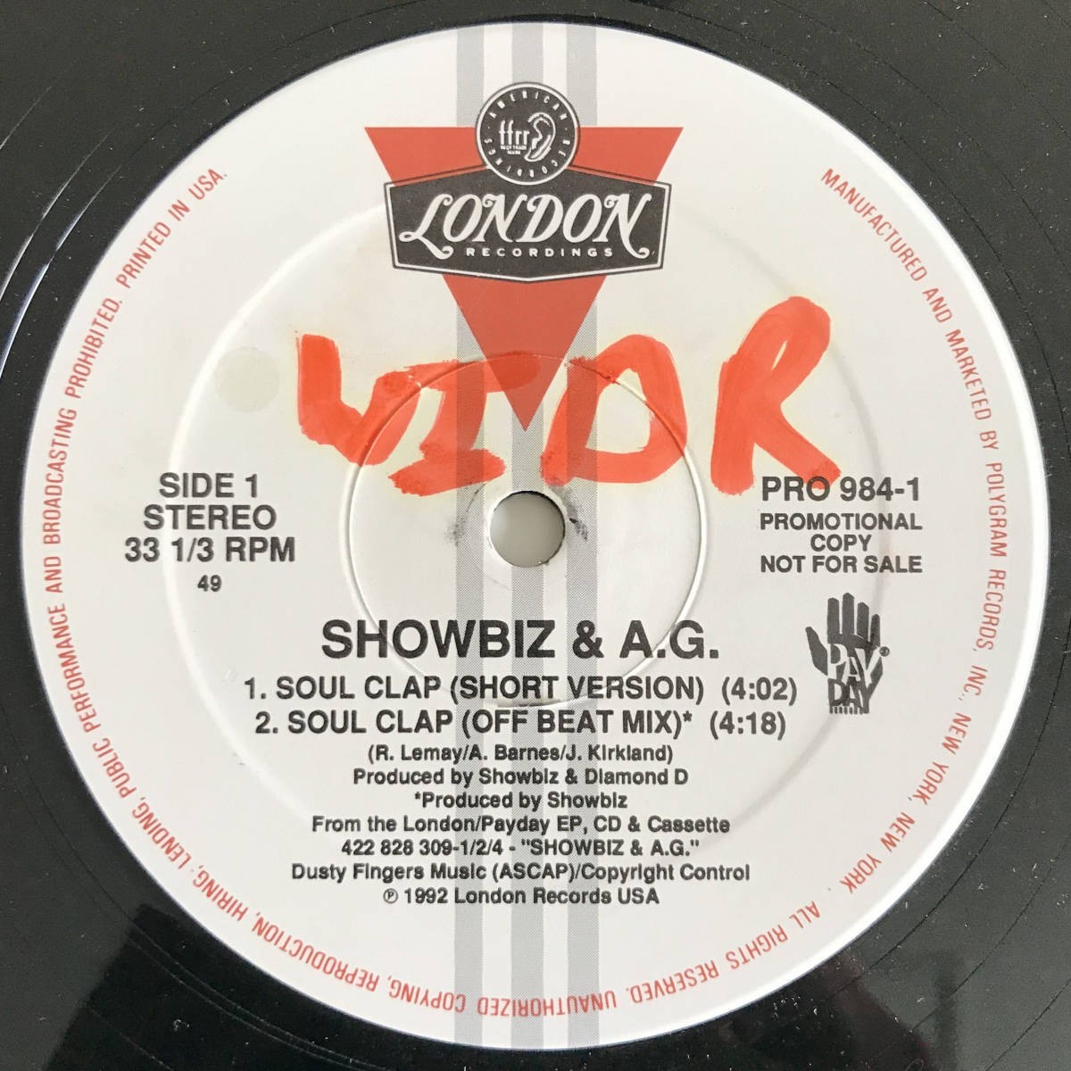 photo of Showbiz Ag Soul Clap  Party Groove 12 Promo Record Used