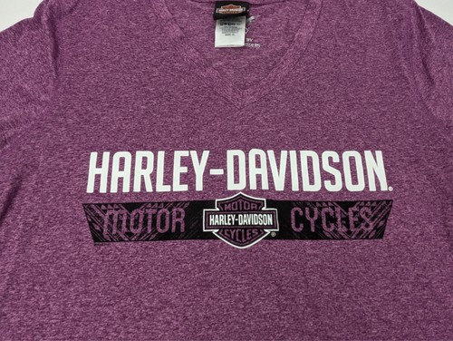 Camiseta Harley Davidson Motorcycles Daytona Beach FL Talla Mujer XL Púrpura Cuello en V - Imagen 2 de 7